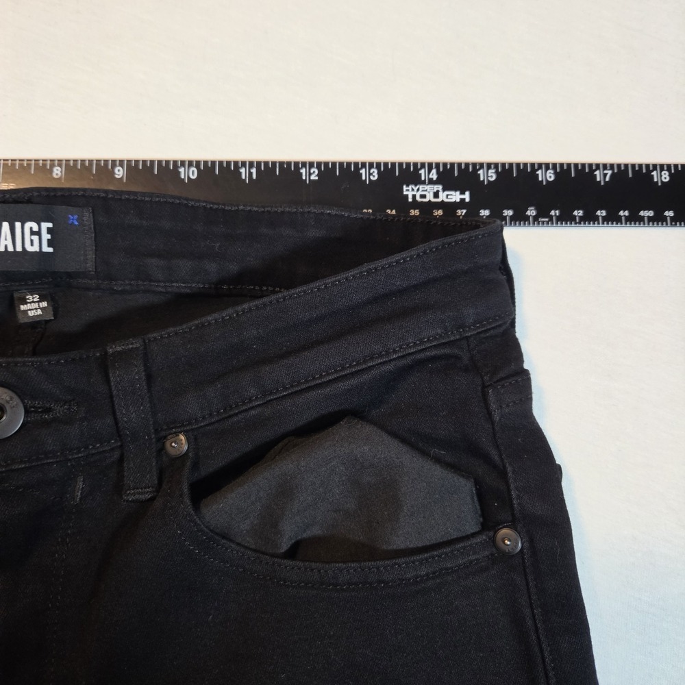 Paige Jeans Croft Skinny Fit Mens Size‎ 32 Made In The USA Black Denim - Picture 2 of 11
